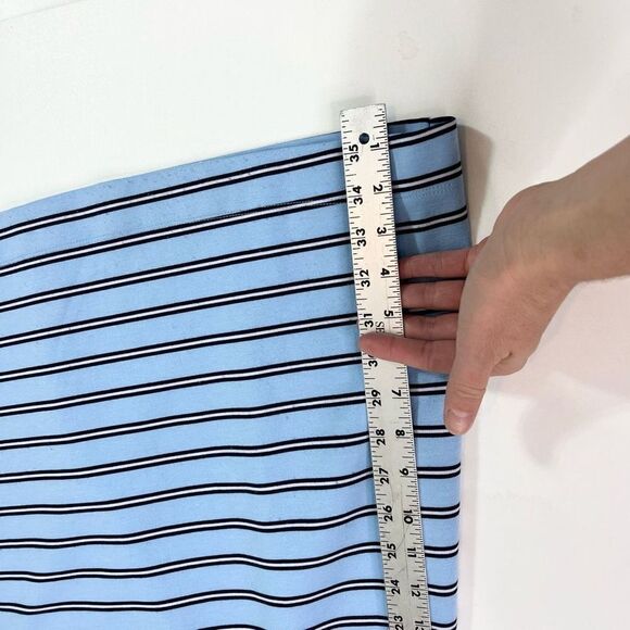 Draper James Ponte A-line Dress Womens Small Blue Stripe V-Neck Short Sleeve - Picture 3 of 11